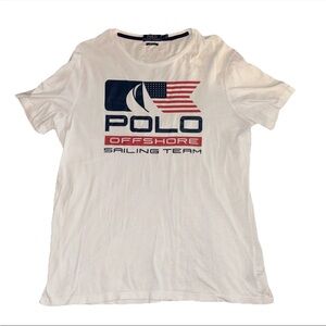 Polo Ralph Lauren Offshore Sailing Team T-Shirt USA White Racing Size Large
